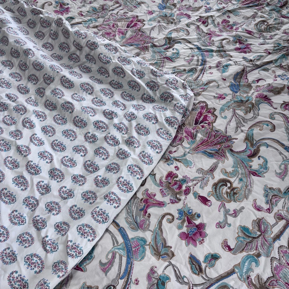 Lauren Ralph Lauren Antigua Vintage reversible piped Full/Queen Duvet Cover